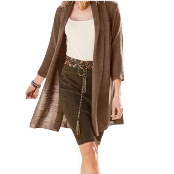 Peruvian Connection Alpaca and Silk Long Timeless Links Cardigan Womens Small - Picture 2 of 11